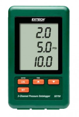 Extech SD750-NISTL 3-Channel Pressure Data Logger,  -