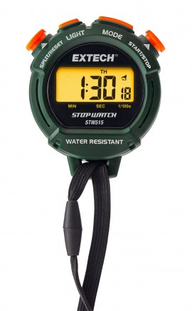 Extech STW515 Stopwatch/Clock with Backlit Display-