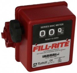 FILL-RITE 807C Mechanical Flow Meter, 5 to 20 GPM, 3/4" ports-