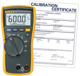 Fluke 114-NIST Electrical True RMS Multimeter, -