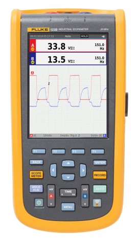 Rental - Fluke 123B Industrial ScopeMeter Hand-Held Oscilloscope with the Fluke View software, 20 MHz-