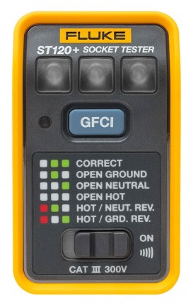 Fluke ST120+ GFCI Socket Tester with beeper, 110 to 125 V AC-