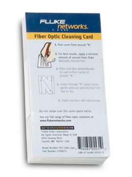 Fluke Networks NFC-CARDS-5PK Fiber Optic Cleaning Cards, 5-Pack-