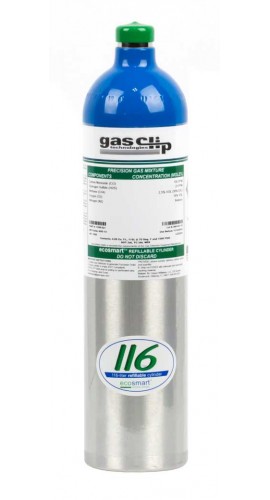Gas Clip SGC-H2S-116 H&amp;#8322;S Calibration Gas Cylinder, 25 ppm H&amp;#8322;S/N&amp;#8322;, 30.64 Gal-