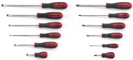 GearWrench 80051 Phillips/Slotted Dual Material Screwdriver Set, 12-piece-