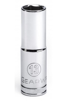 GearWrench 80395 &amp;frac38;&amp;quot; Drive 6-Point Deep Metric Socket, 13 mm-