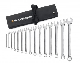 GearWrench 81918 12-Point Long Pattern Combination SAE Wrench Set, 15-piece-