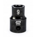 GearWrench 84310N &amp;frac38;&amp;quot; Drive 6-Point Standard Impact Metric Socket, 9 mm-