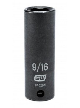 GearWrench 84326N &amp;frac38;&amp;quot; Drive 6-Point Deep Impact SAE Socket, <sup>9</sup>&amp;frasl;<sub>16</sub>&amp;quot;, alloy steel-