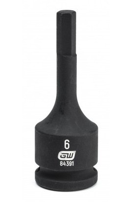 GearWrench 84391 &amp;frac38;&amp;quot; Drive Hex Bit Impact Metric Socket, 6 mm, chrome molybdenum alloy-
