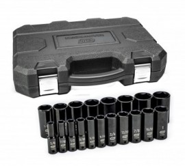 GearWrench 84934N &amp;frac12;&amp;quot; Drive 6-Point Deep Impact SAE Socket Set, 19-piece-