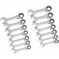 GearWrench 85206 Stubby Ratcheting Combination Wrench Set, 14-piece, SAE/Metric-