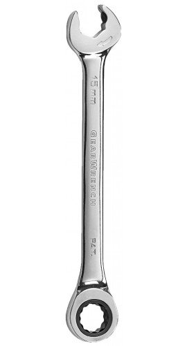 GearWrench 85515 12 Point Open End Ratcheting Combination Wrench, 15mm-