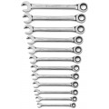 GearWrench 85597 12 Point Open End Ratcheting Metric Wrench Set, 12-piece-