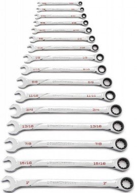 GearWrench 86451 120XP 16-Piece Universal Spline XL Ratcheting Combination SAE Wrench Set-