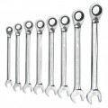 GearWrench 9543 72-Tooth 12-Point Reversible Ratcheting Combination Metric Wrench Set, 8-piece-