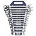 GearWrench 9602N 12 Point Reversible Ratcheting Combination Metric Wrench Set, 16 pieces-
