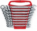 GearWrench 9701 8-Piece 12-Point Flex Head Ratcheting Combination SAE Wrench Set-