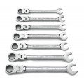 GearWrench 9900D 12 Point Flex Head Ratcheting Combination Metric Wrench Set, 7 pieces-