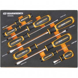 GearWrench GWMSSCRSL Slotted Screwdriver Set, dual material handle, foam storage tray-