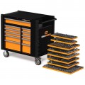 GearWrench MEGAMODMRO Mechanics Hand Tool Set, 614 pieces, with mobile workstation and modular foam trays-