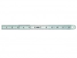General Tools 1201ME Precision 12&quot; Flexible Steel Ruler with fine black graduation and polished stainless steel-