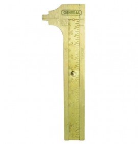 General Tools 133ME Pocket Slide Caliper, brass, 4&amp;quot;-