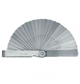 General Tools 230 Straight Leaf Feeler Gauge, 26 leaves, 3&amp;quot;-
