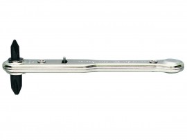 General Tools 807X Ratcheting Offset Screwdriver with two crosspoint blades-