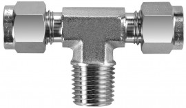 BI-Lok DTN Male NPT Branch Tee, &amp;frac14;&amp;quot; A tube OD, &amp;frac14;&amp;quot; T NPT-
