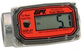 GPI 01A31LM Fuel Flow Meter with aluminium housing, NPT, 1&quot;, 10 to 100 LPM-