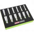 GreatNeck Tools 23981 Metric Socket Set, 3/8" drive, 12-Piece, deep-
