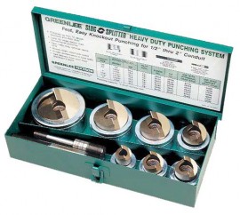 Greenlee 7307 Slug-Splitter Self-Centering Knockout Kit, 1/2&amp;quot; Through 2&amp;quot; Conduits-