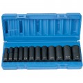 Grey Pneumatic 1213D Fractional Socket Set, 3/8" drive, 12-piece deep impact-