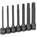 Grey Pneumatic 1247MH Hex Impact Set, 3/8" drive, 7-piece, 4" length, metric-