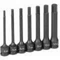 Grey Pneumatic 1247MH Hex Impact Set, 3/8" drive, 7-piece, 4" length, metric-