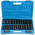 Grey Pneumatic 1512DM Fractional and Metric Socket Set, ½" Drive, 30-Piece-