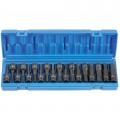 Grey Pneumatic 1598HC Hex Driver Set, ½" drive, fractional and metric-