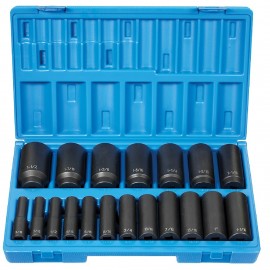 Grey Pneumatic 1719D Impact Socket Set, ½" drive, 12-point deep-