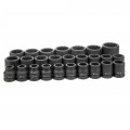 Grey Pneumatic 8126 m Impact Socket Set, ¾" drive, 12-point metric, 26-piece-