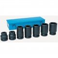 Grey Pneumatic 9155 Drive Wheel Impact Socket Set, 1" Drive, 8-piece Metric-