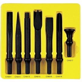 Grey Pneumatic CS807 Impact Chisel Set, 7-piece,.498" shank-