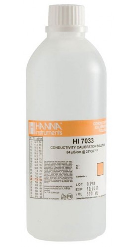 Hanna HI7033L Conductivity Standard, 84 &amp;micro;S/cm, 500 mL-