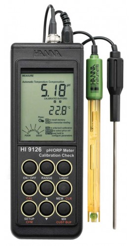 Hanna HI9126 Portable pH/mV Meter with CAL Check, Waterproof-
