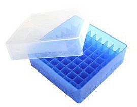 Heathrow Scientific HS120035 81-Well Microtube Storage Box, Blue-