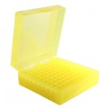 Heathrow Scientific HS120203 Microtube Storage Box, 100 Wells, Yellow-