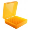 Heathrow Scientific HS120204 Microtube Storage Box, 100 Wells, Orange-