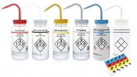 Heathrow Scientific HS120252 Wash Bottles, Isopropanol, Yellow-