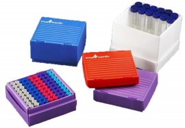 Heathrow Scientific HS120376 True North Freezer Box, 81 Wells, Blue-
