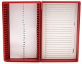 Heathrow Scientific HS15989P 25 Place Premium Microscope Slide Box, Foam, Red-